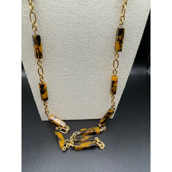 J. Crew Jewelry - J Crew Retired Gold Tone and Faux Tortoise Chain Necklace